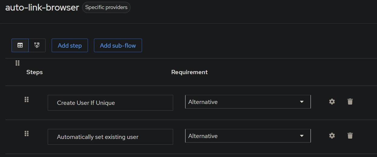 sso auto link browser flow